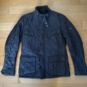 Barbour international men’s Bomber Jacket
Size small

Color black